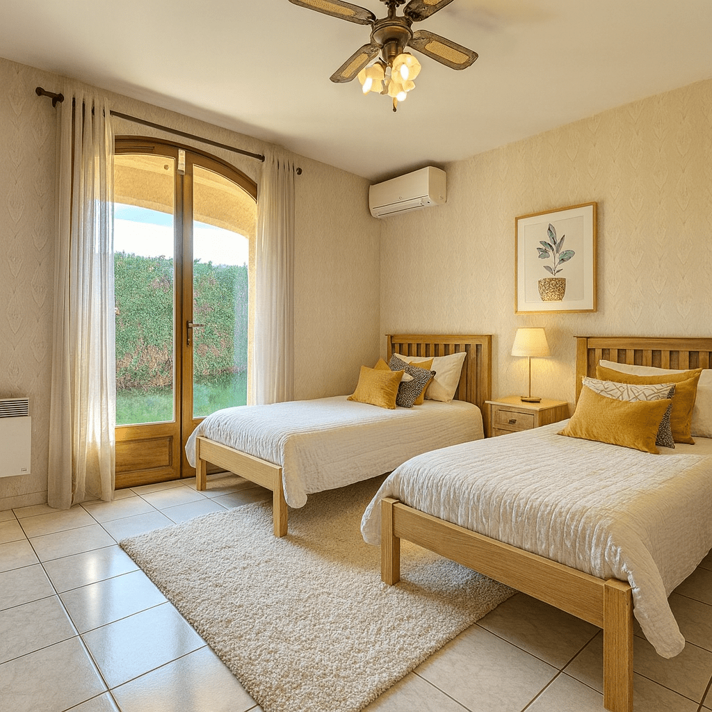 Simulation chambre 2 bas jardin